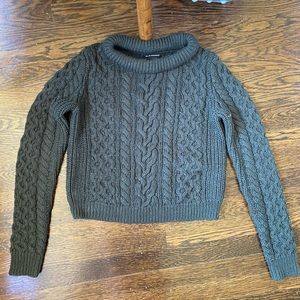 Club Monaco forest green Celtic knot sweater